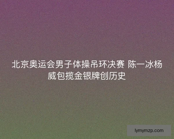北京奥运会男子体操吊环决赛 陈一冰杨威包揽金银牌创历史