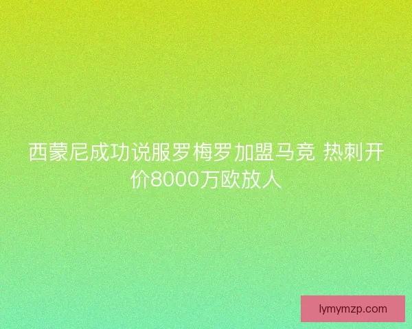 西蒙尼成功说服罗梅罗加盟马竞 热刺开价8000万欧放人